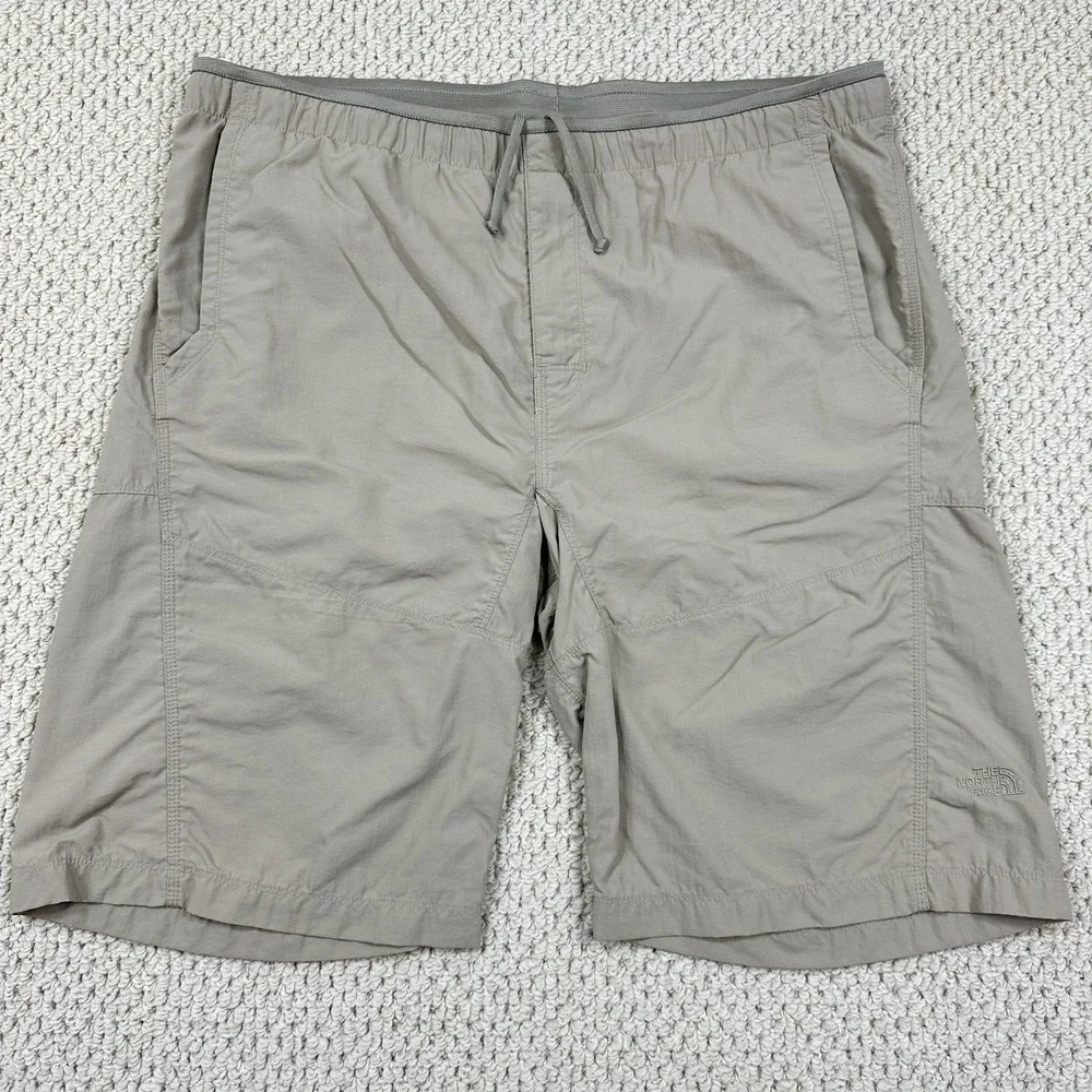 The North Face Horizon Shorts Mens Large Khaki Ripstop Utility Pullon Drawstring